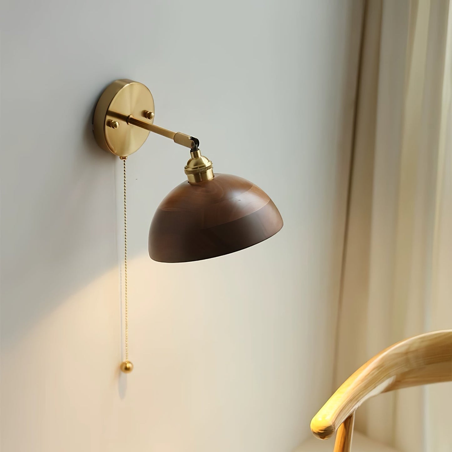 Thorgren | Midcentury Geometrische Kegel Silhouet Houten Wandlamp