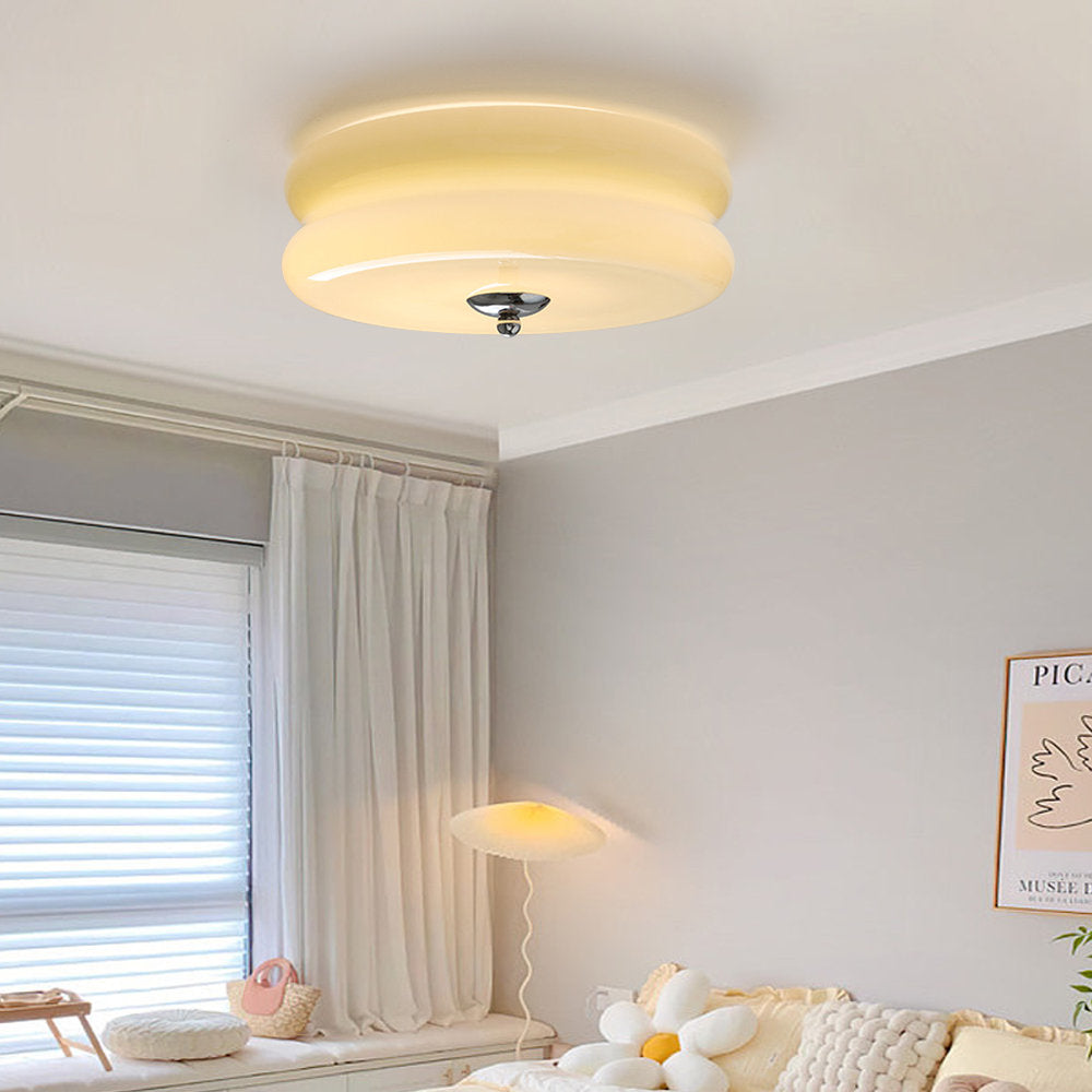 Crema | Vintage Crème Glazen Plafondlamp
