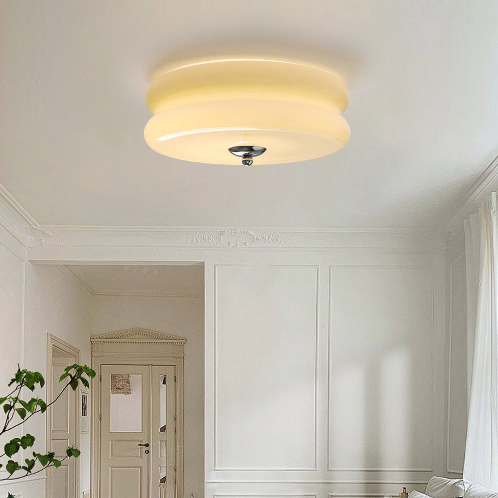 Crema | Vintage Crème Glazen Plafondlamp