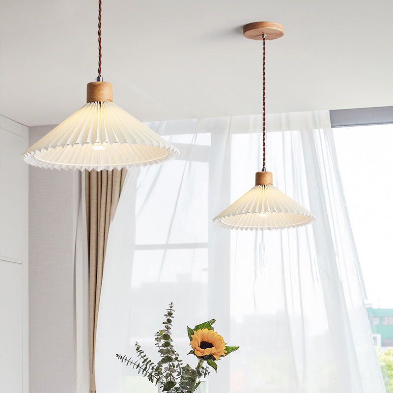 Luvithos | Architectonische Cluster Plissé Geplooide Houten Hanglamp