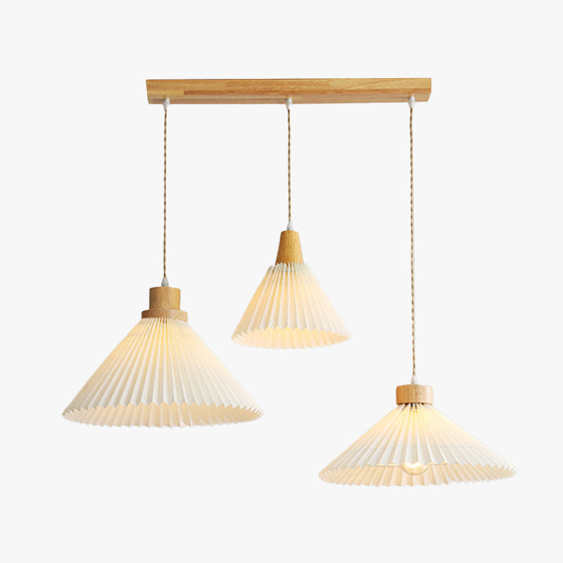 Luvithos | Architectonische Cluster Plissé Geplooide Houten Hanglamp