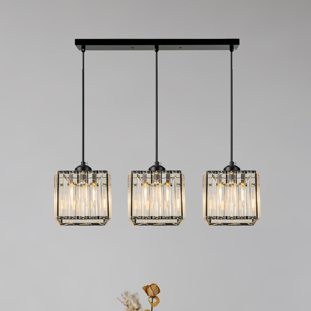 Cubica | Hedendaagse Multi-Licht Metalen en Kristallen Prismahanglamp