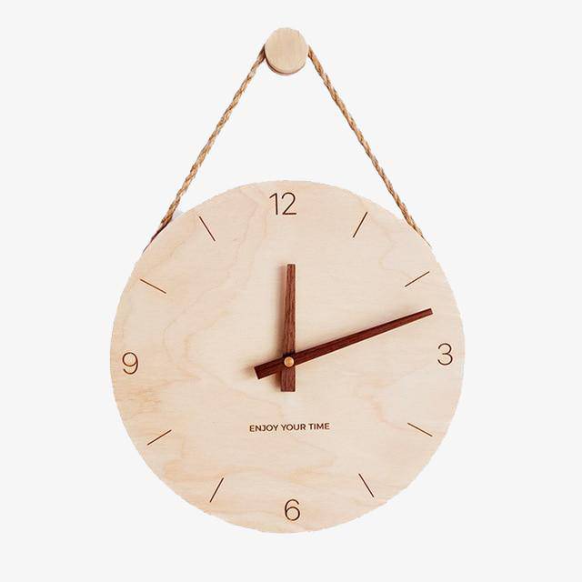 Aelorume | Minimalistische Houten Hangende Ronde Wandklok