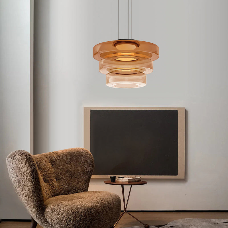 Ambera | Strakke Translucente Laagglas Hanglamp