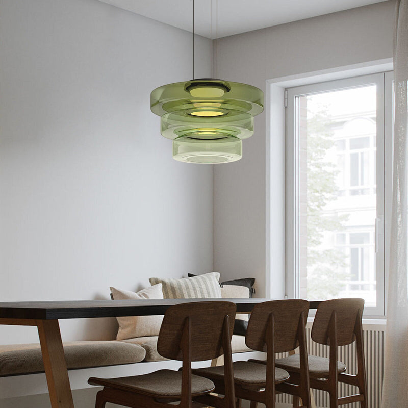 Ambera | Strakke Translucente Laagglas Hanglamp