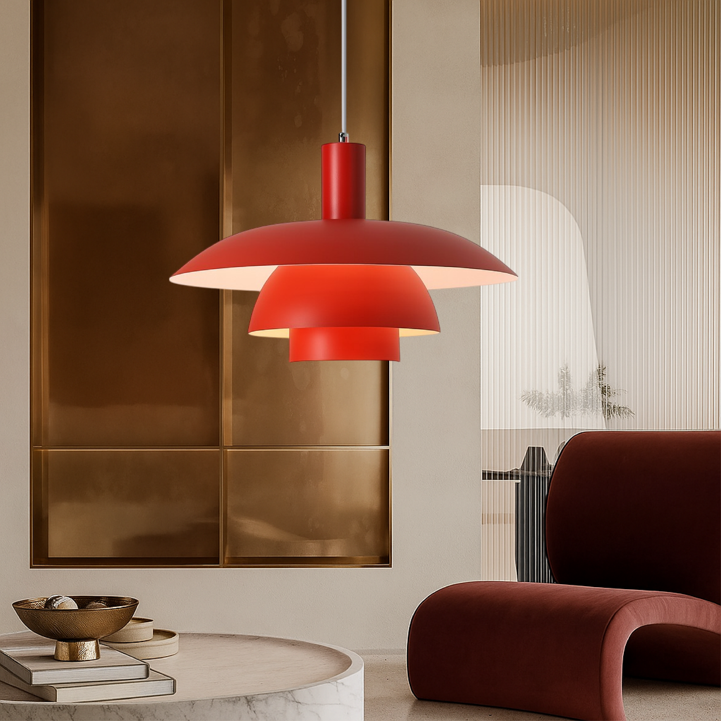 Dania | Minimalistische Deense Stijl Gelaagde Metalen Hanglamp