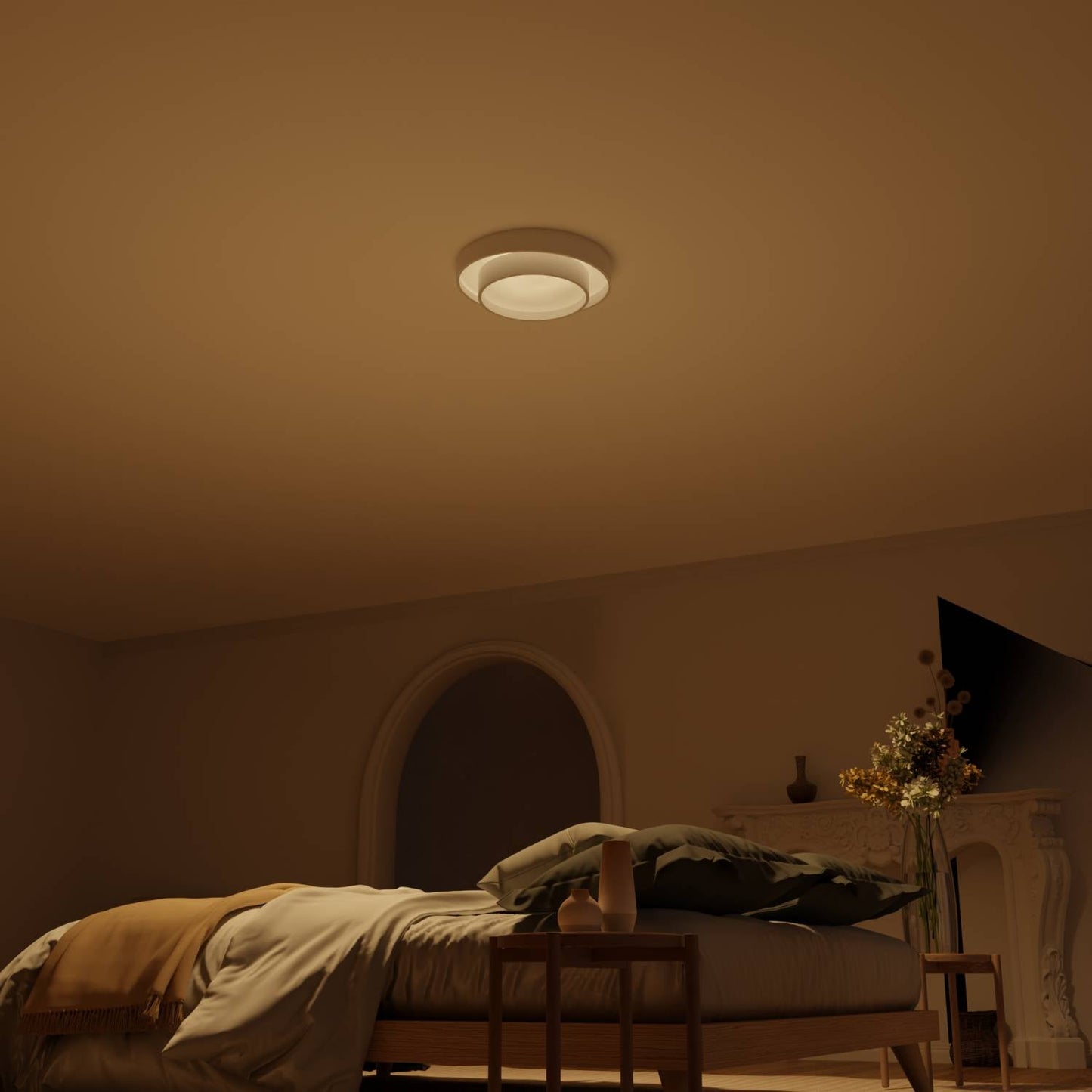 Lunara | Witte Sculpturale Ronde Plafondlamp