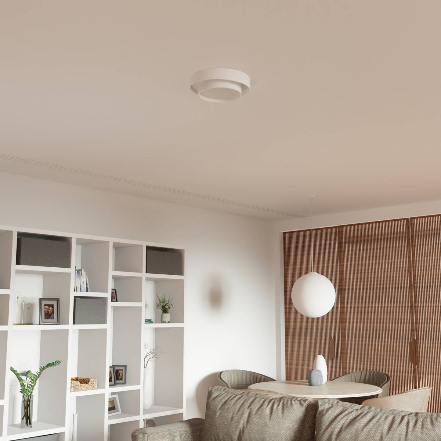 Lunara | Witte Sculpturale Ronde Plafondlamp