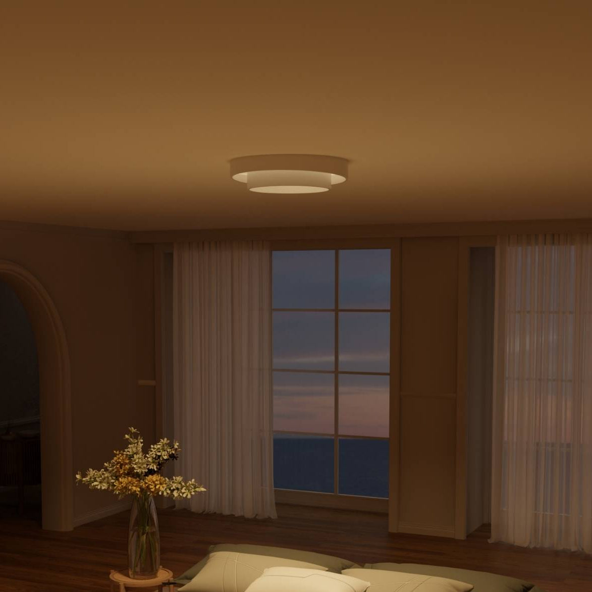 Lunara | Witte Sculpturale Ronde Plafondlamp