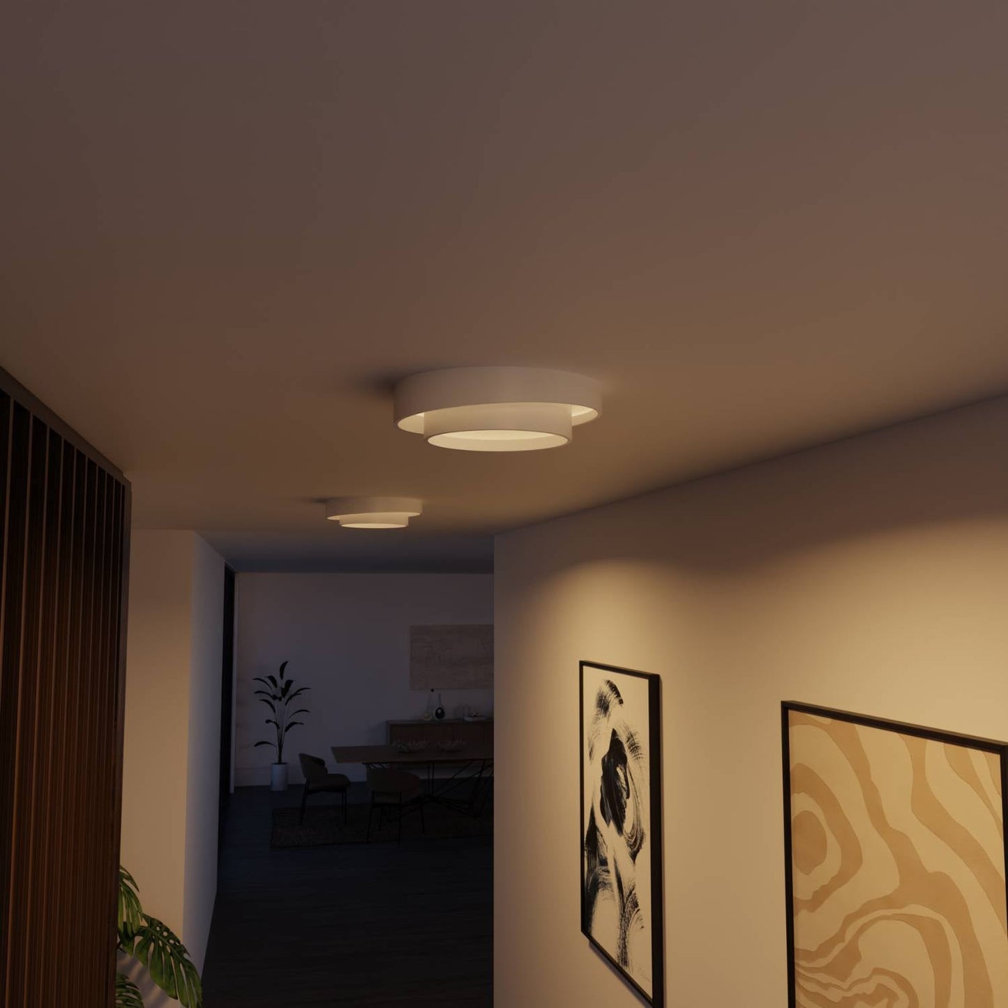 Lunara | Witte Sculpturale Ronde Plafondlamp