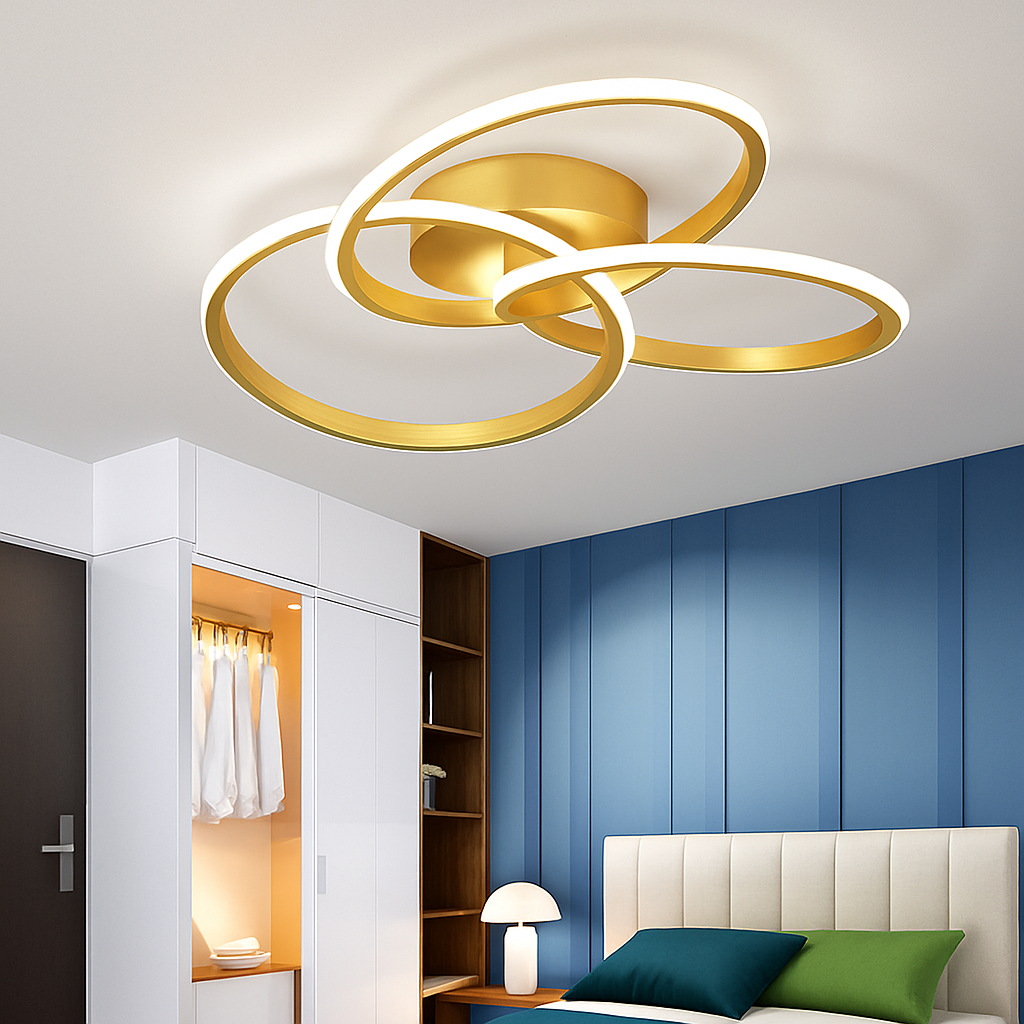Skymetale | Industriële geometrische overlappende cirkelvormige metalen plafondlamp