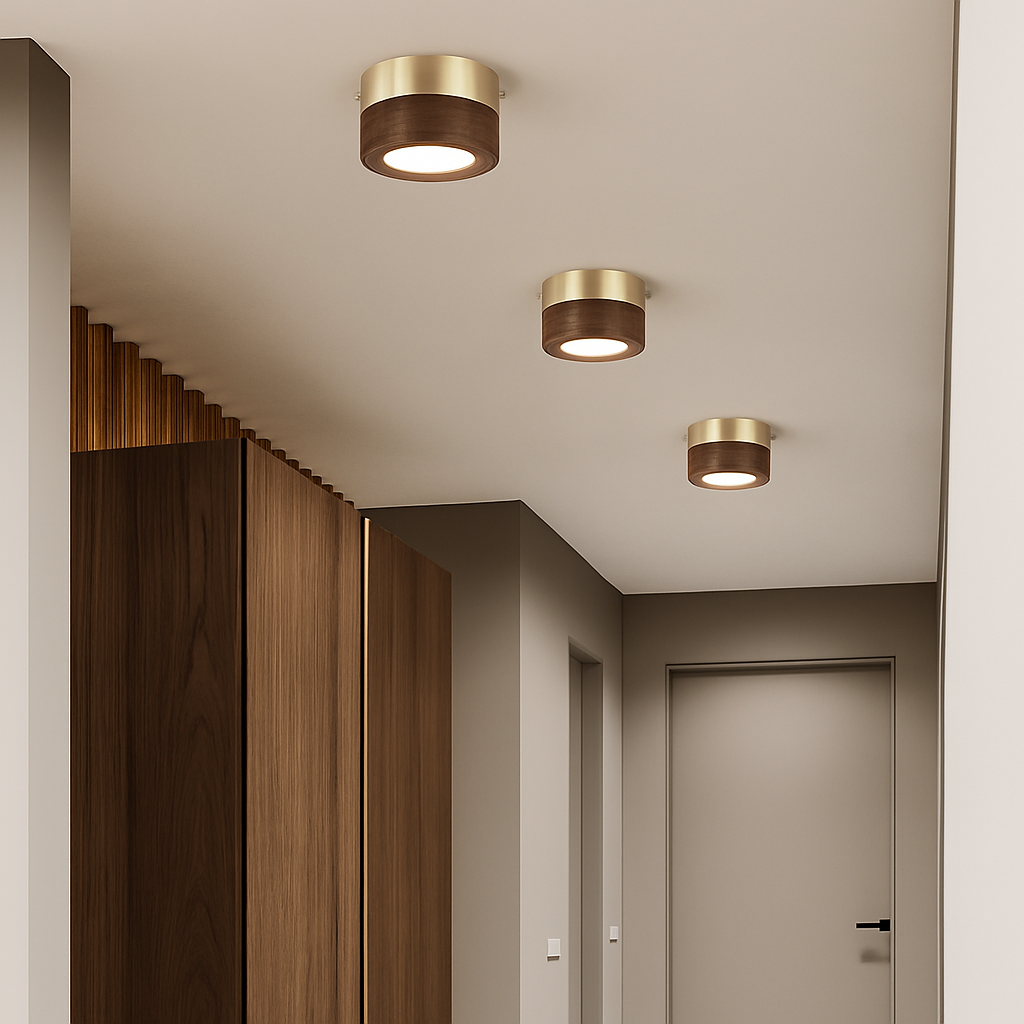 Vantorra | Minimalistische Gesneden Houten Opbouw Plafondlamp