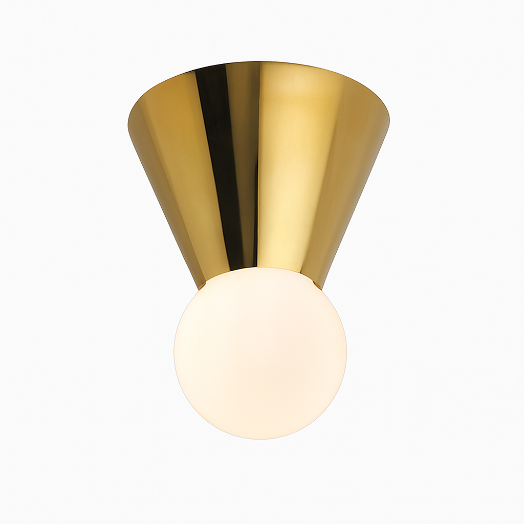 Bristhaven | Moderne Geometrische Kegel Glazen Bol Plafondlamp