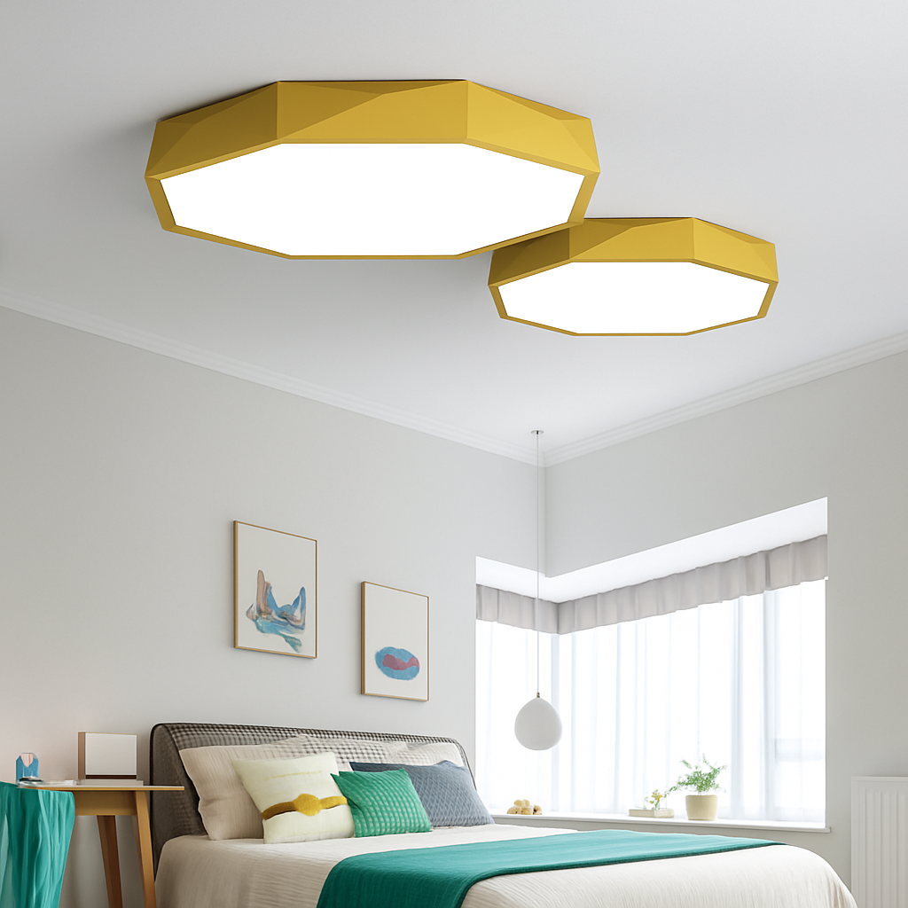 Zynthiar | Ultra Slanke Geometrische Achtkantige Acryl Plafondlamp Armatuur