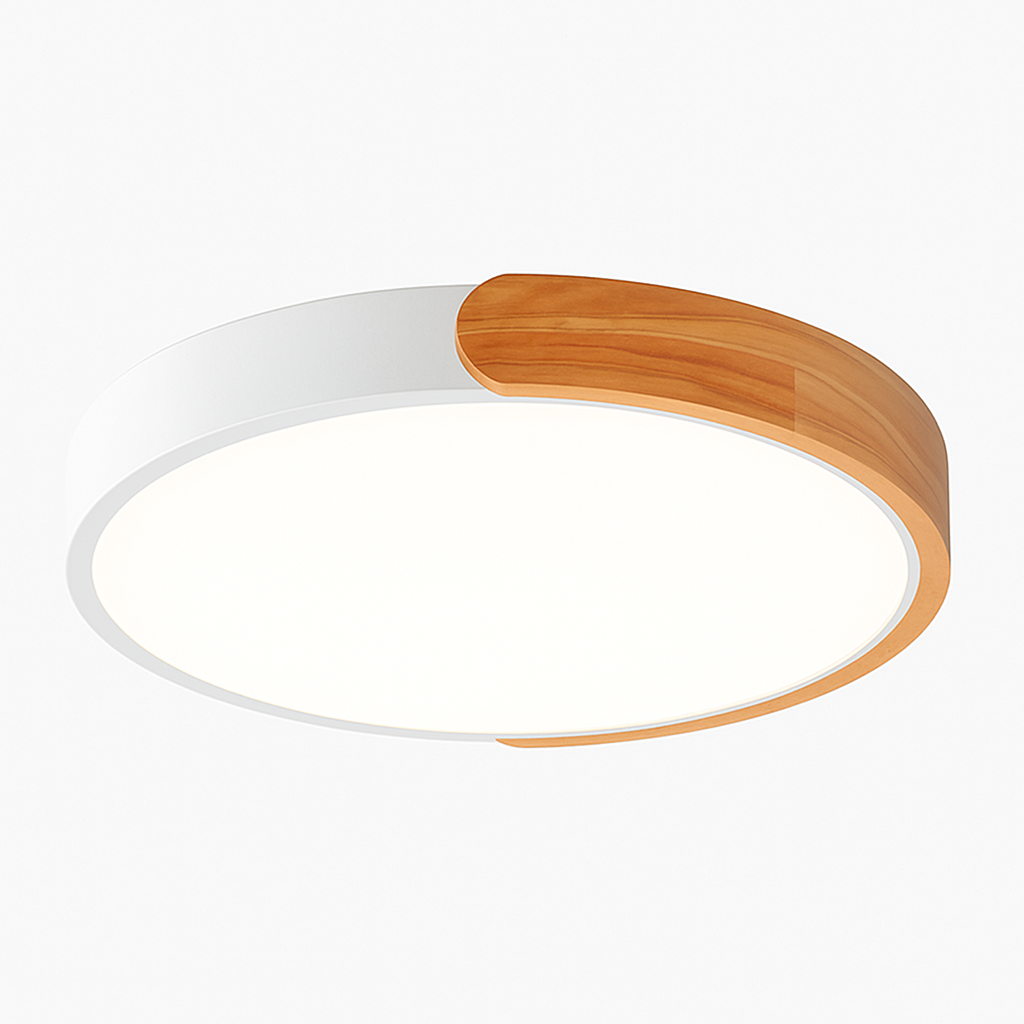 Velisca | Moderne Ronde Houten Opbouw Plafondlamp