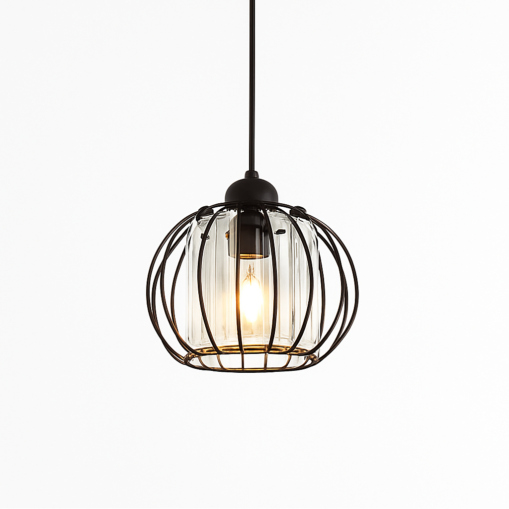 Skandori | Architectonische Gebogen Kooi Silhouet Plafondlamp