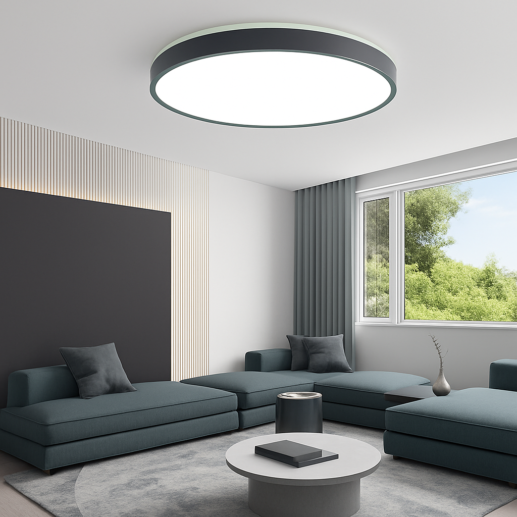 Zyldor | Slanke Cirkelvormige Moderne Metalen Opbouw Plafondlamp