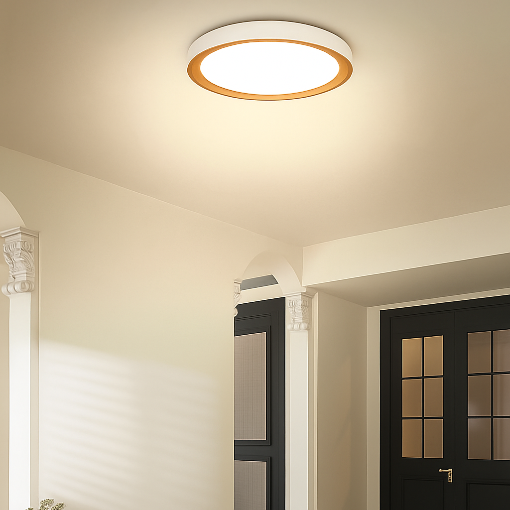 Trellion | Noordse Cirkelvormige Houtnerf Stijl Opbouw Plafondlamp
