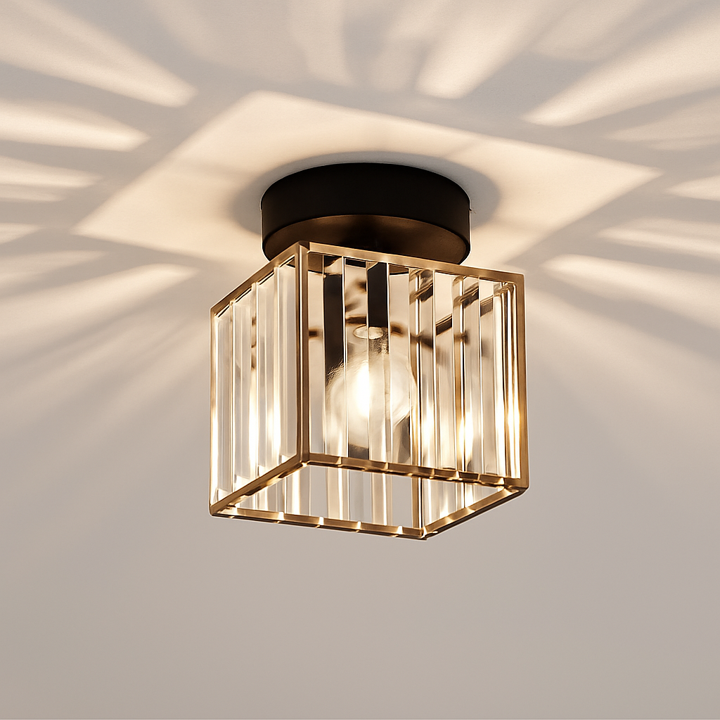 Velvique | Geometrische Kristallen Glazen Opbouw Plafondlamp