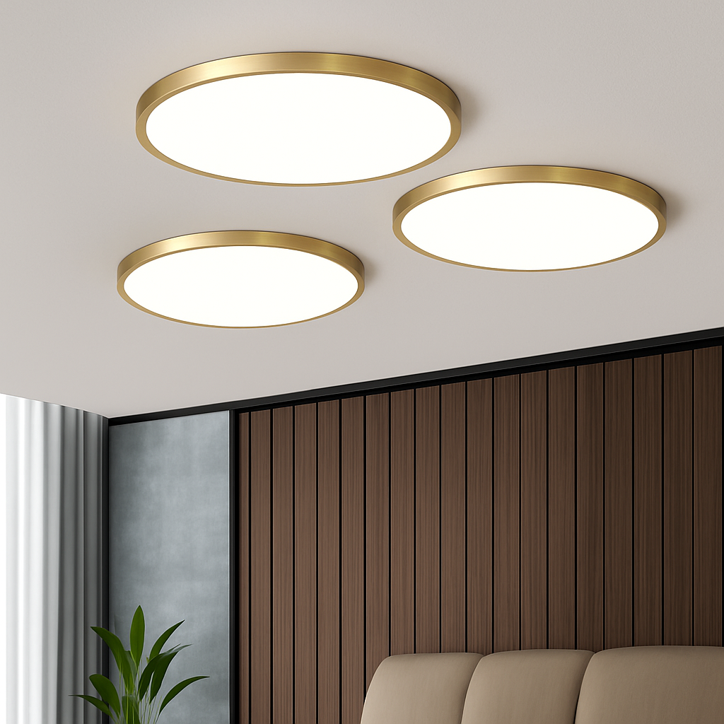 Velrion | Ultra Slanke Moderne Minimalistische Kopereffect Opbouw Plafondlamp