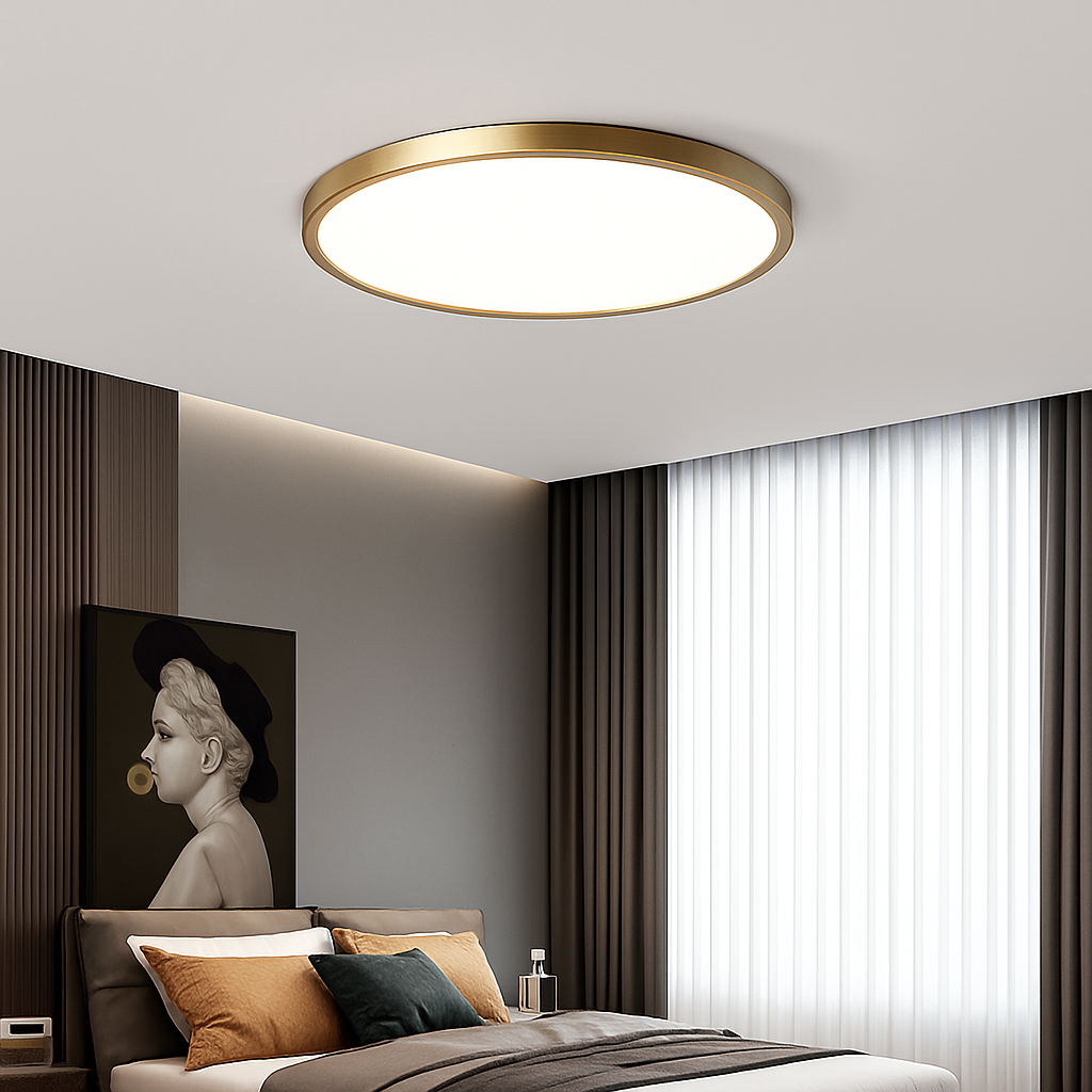 Velrion | Ultra Slanke Moderne Minimalistische Kopereffect Opbouw Plafondlamp