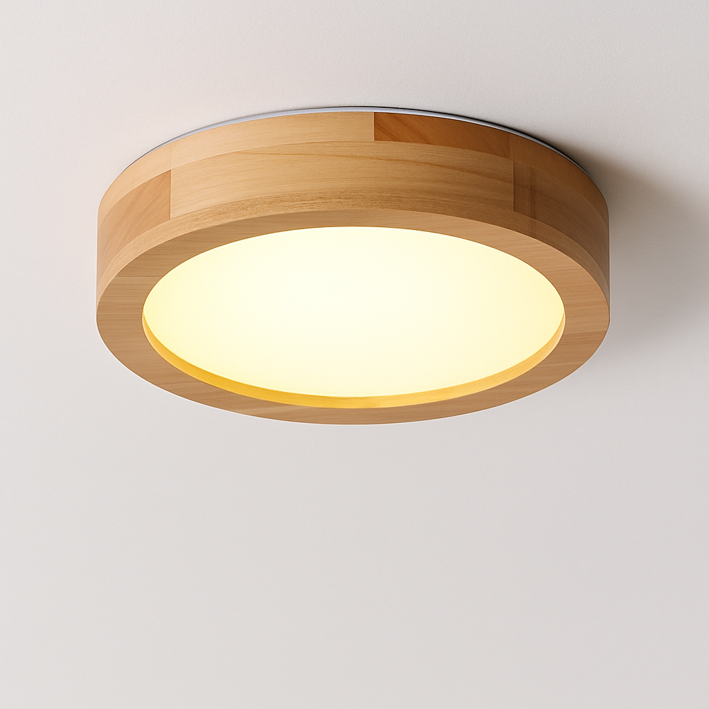 Veldonna | Noordse Ronde Houtnerf Geometrische Plafondlamp