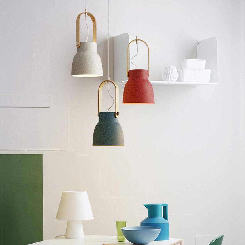 Thrombel | Noordse minimalistische houten accent uitlopende koepel hanglamp