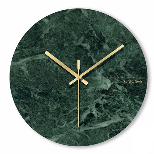 Valdrick | Geaderde Marmer Glas Effect Stille Wandklok