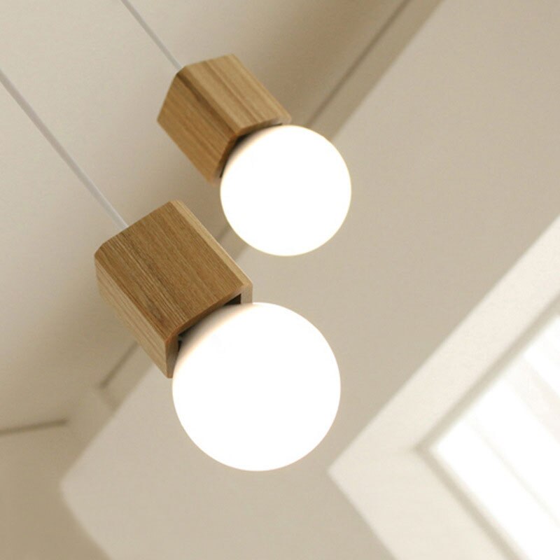 Thrimlow | Minimalistische Vierkante Houten Blok Hanglamp
