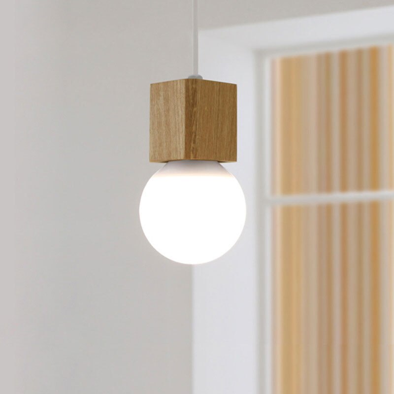 Thrimlow | Minimalistische Vierkante Houten Blok Hanglamp