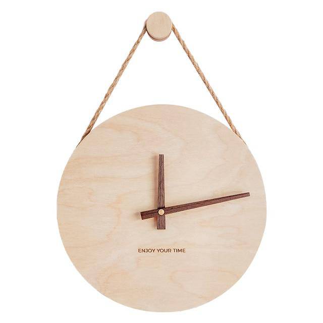 Aelorume | Minimalistische Houten Hangende Ronde Wandklok