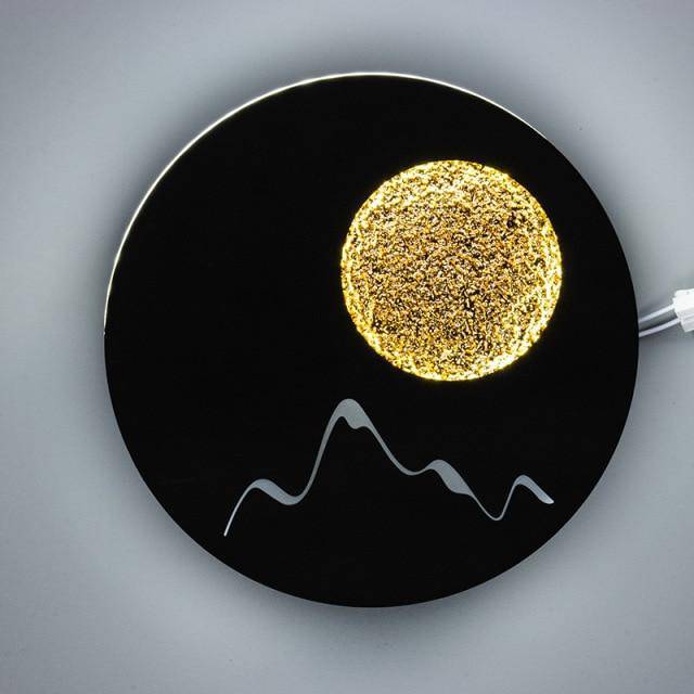 Vandolay | Maan Silhouet Cirkelvormige Metalen Wandlamp