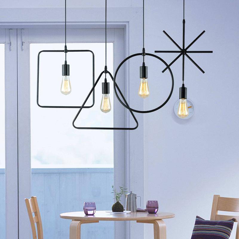 Kenjovik | Geometrische Draadframe Silhouet Stalen Hanglamp