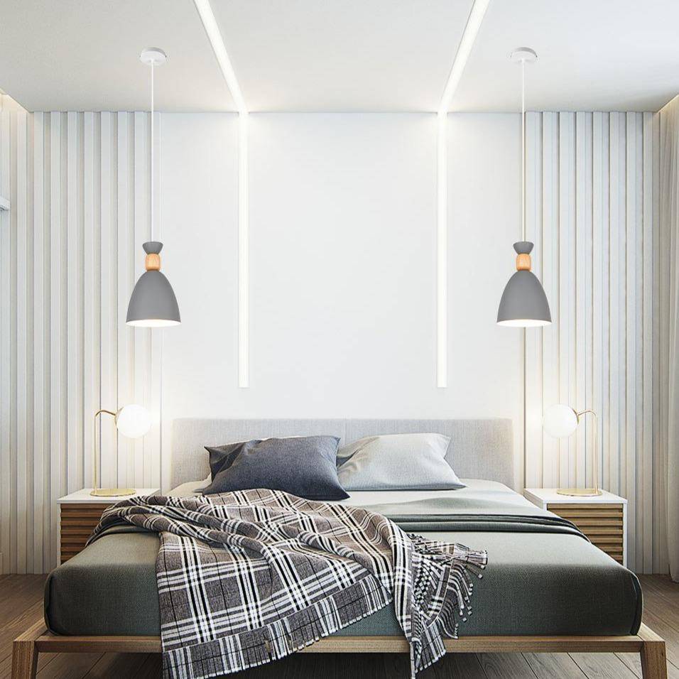Rhyostel | Noordse Toegelopende Hout- en Metalen Hanglamp