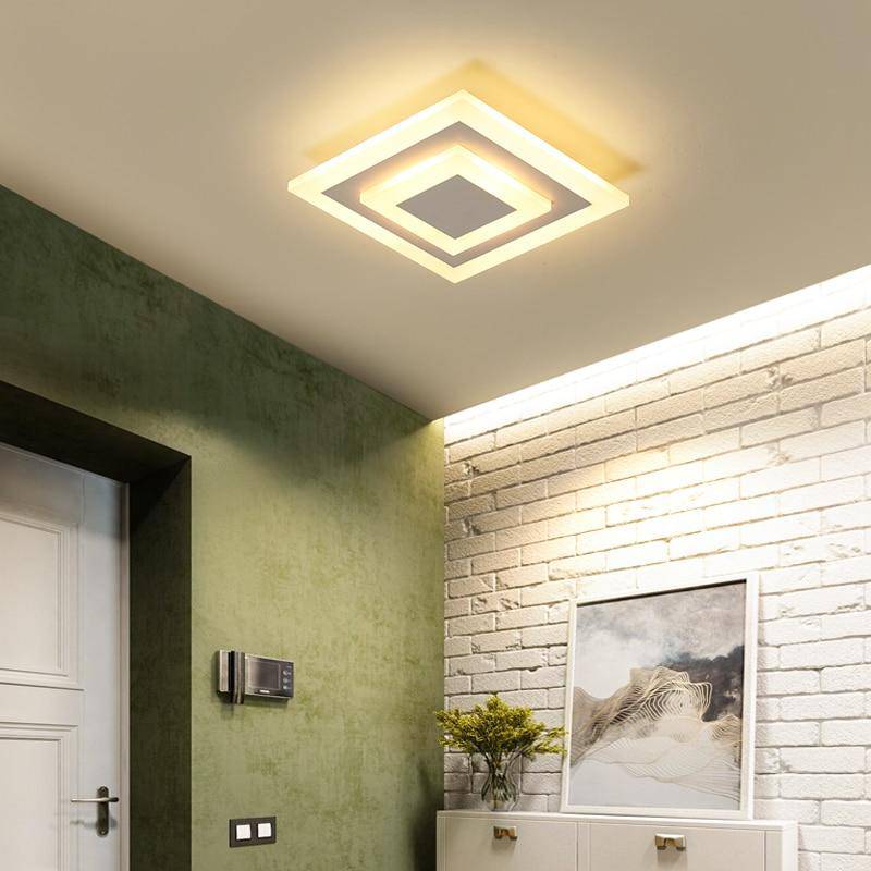 Veldoran | Slanke vierkante minimalistische plafondlamp vlak tegen het plafond