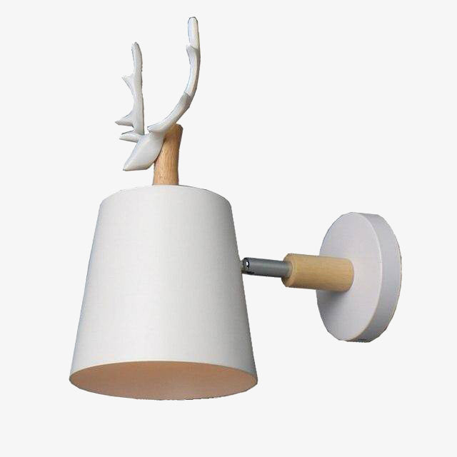 Thalamore | Gewei Silhouet Noordse Hout- en Metalen Wandlamp Sconce