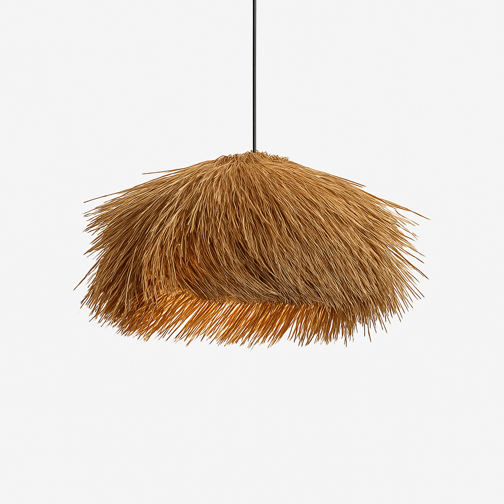 Kelvington | Rotan getextureerde mandweefsel retro silhouet hanglamp