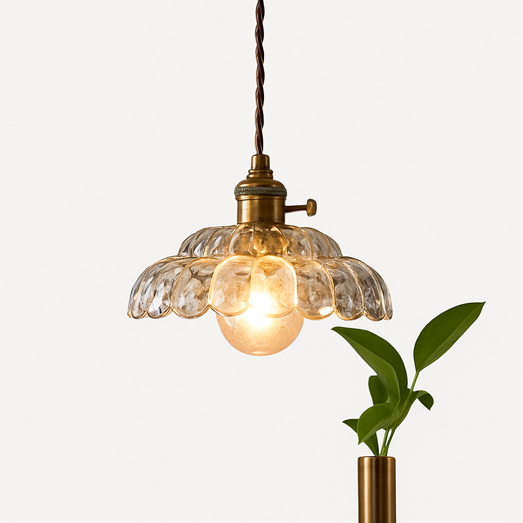 Thressia | Retro Geribbelde Glazen Bol Hanglamp