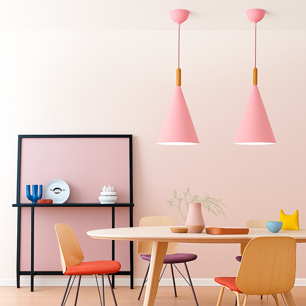 Zerimar | Moderne kegelvormige metalen en houten hanglamp