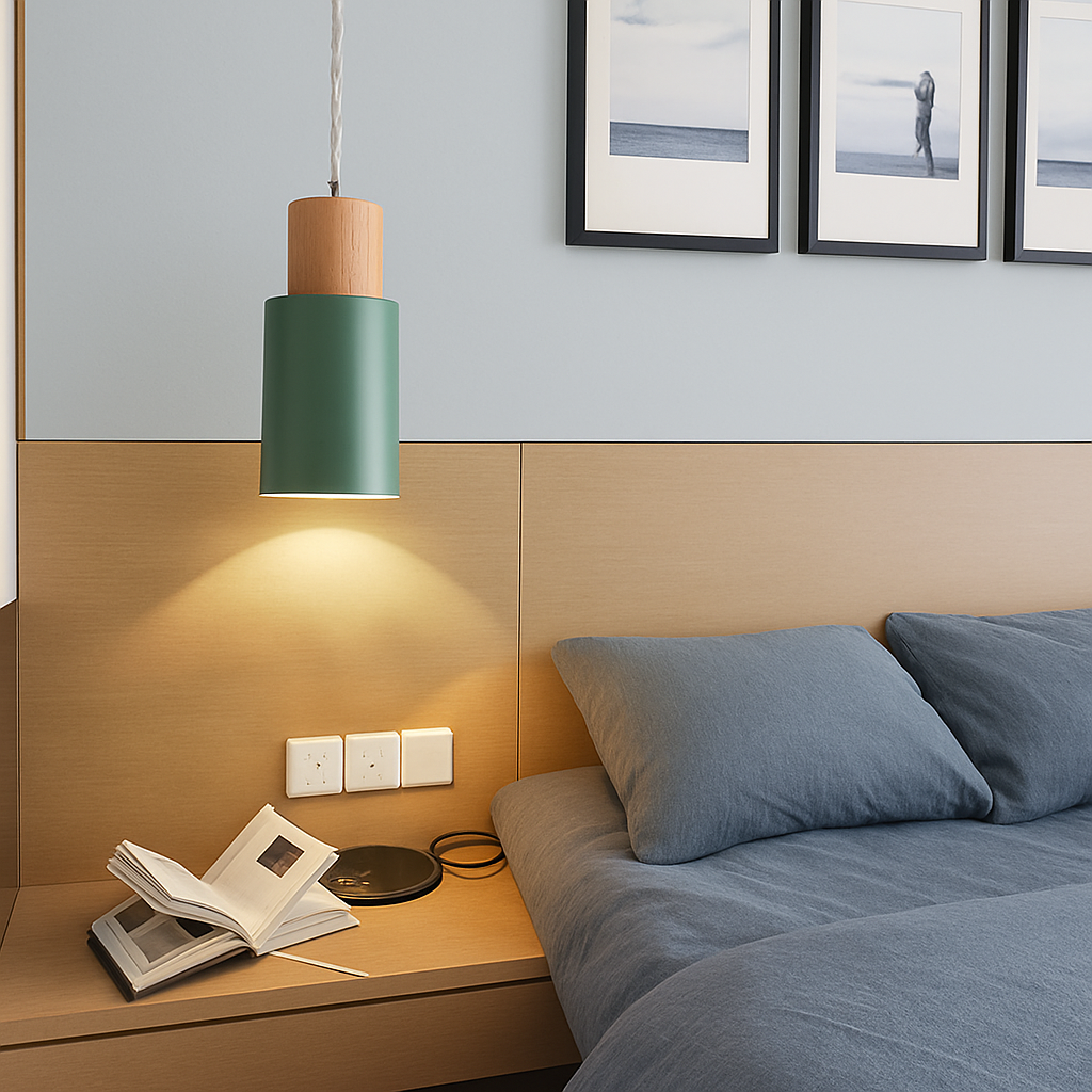 Zeralyon | Noordse Cilindrische Houten en Metalen Hanglamp