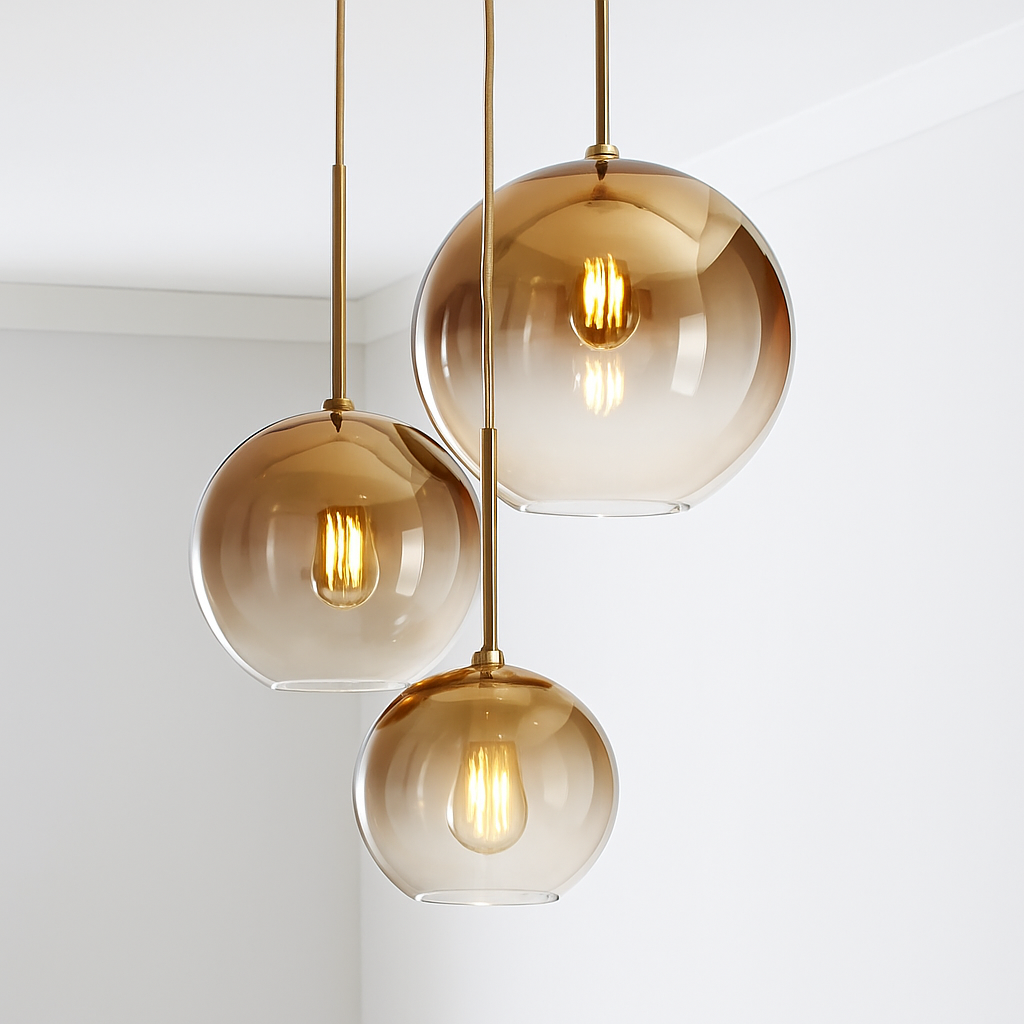 Velarys| Moderne Amberglas Bol Hanglamparmatuur