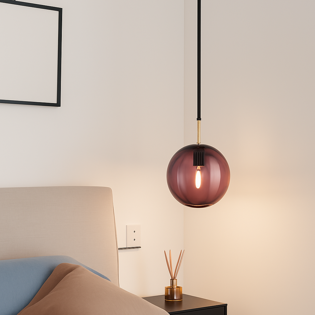 Valdory | Moderne Getinte Glazen Bol Hanglamp