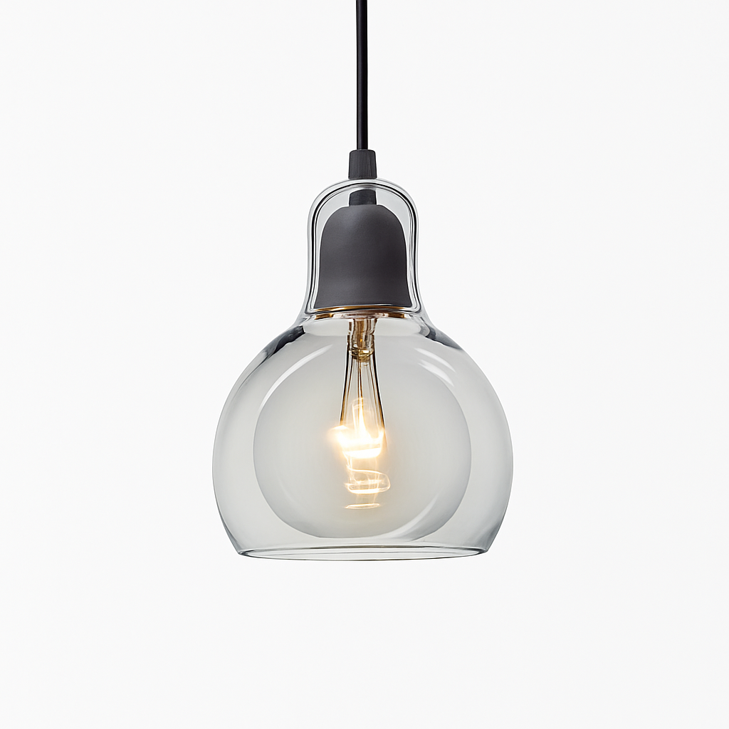 Velisar| Glazen Koepel Belvormige Hanglamp Met Ronde Diffuser
