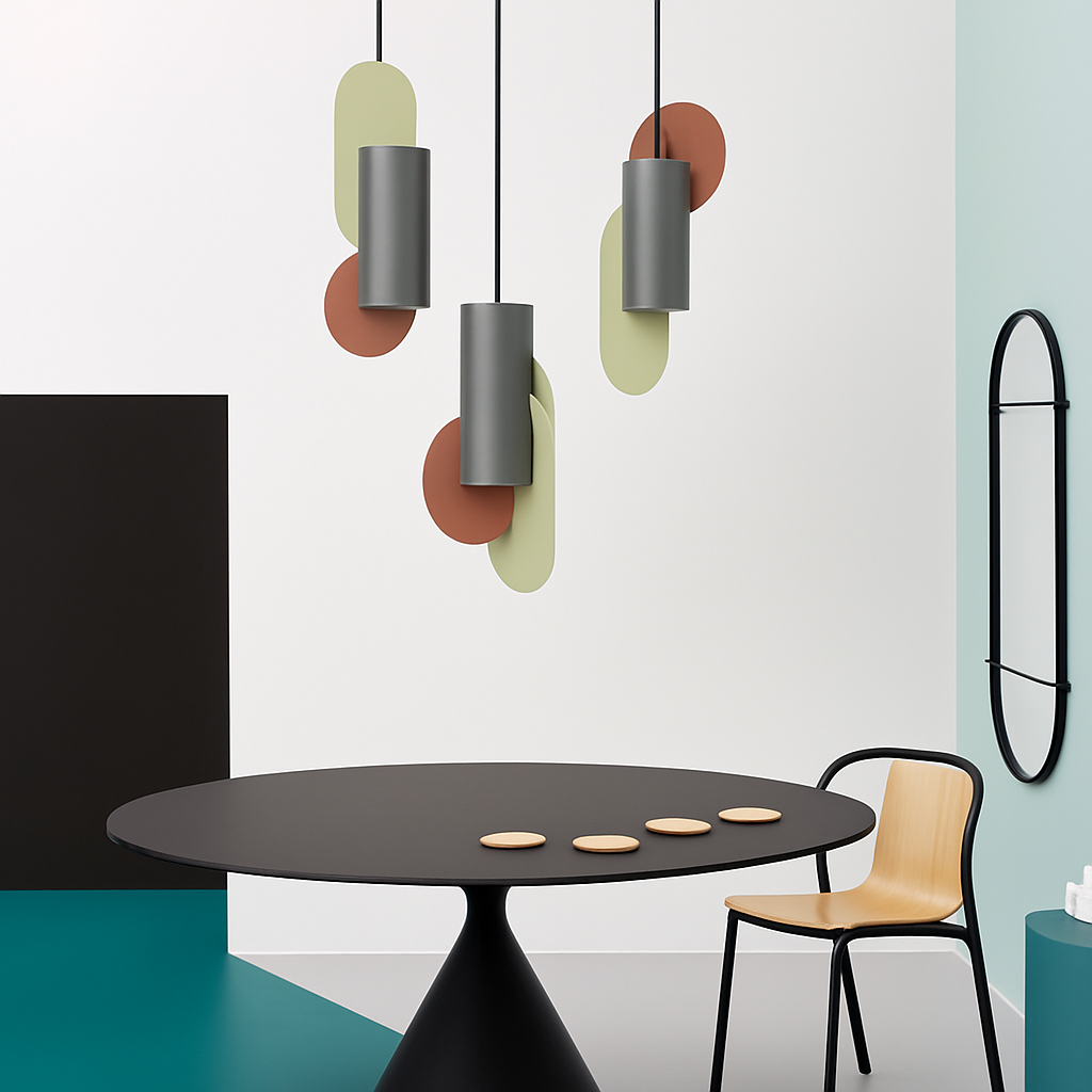 Veldoran | Levendige cilindrische artistieke totem geïnspireerde sculpturale hanglamp