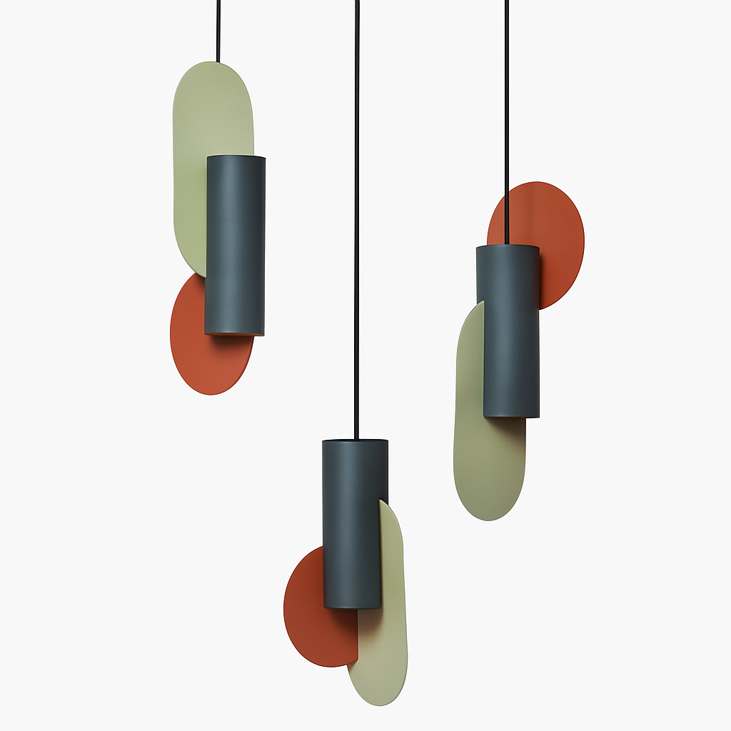 Veldoran | Levendige cilindrische artistieke totem geïnspireerde sculpturale hanglamp