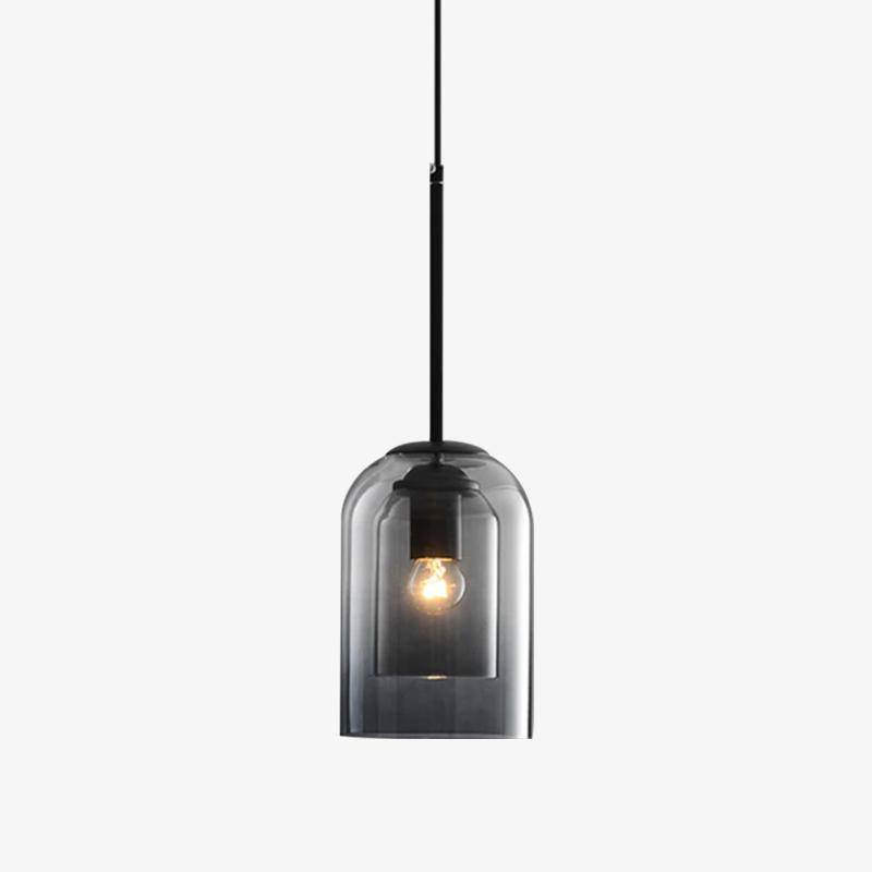 Mirevalo | Afgeronde Tubulaire Dubbele Gebrande Glazen Moderne Hanglamp