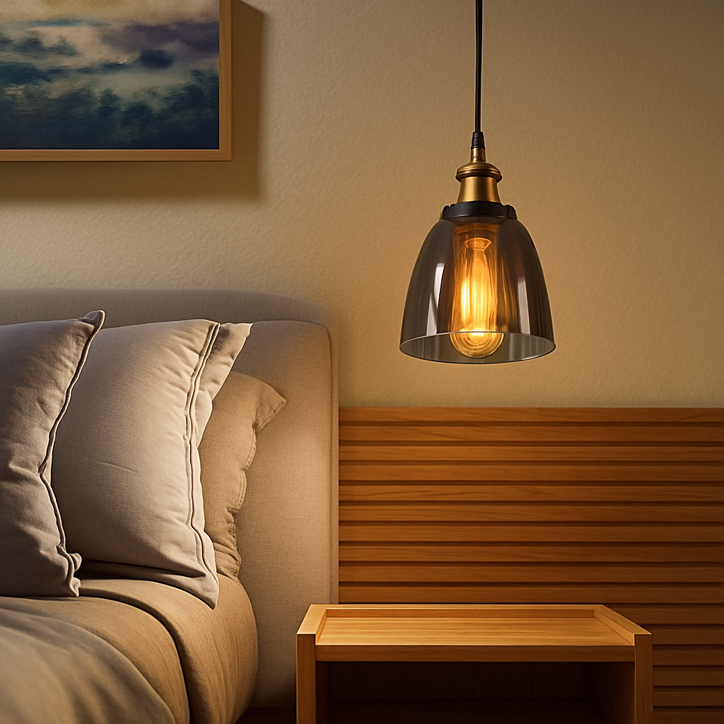 Velryth | Vintage Getint Glazen Hanglamp Met Gebogen Silhouet