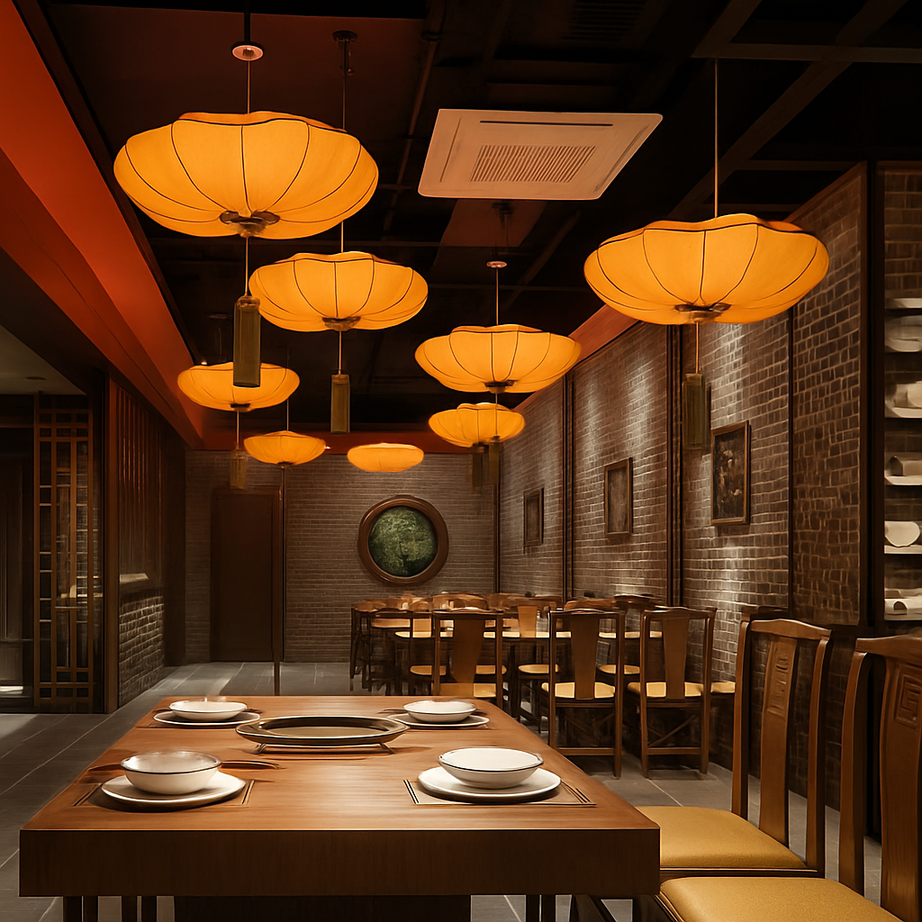 Vaelisis | Geplooide Stoffen Lotus Silhouet Hanglamp