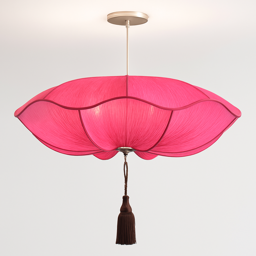 Vaelisis | Geplooide Stoffen Lotus Silhouet Hanglamp