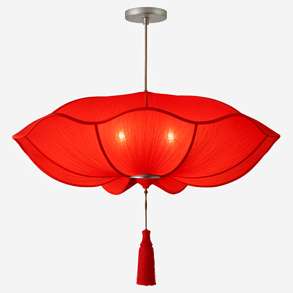 Vaelisis | Geplooide Stoffen Lotus Silhouet Hanglamp